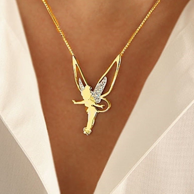 Zlatna ogrlica sa priveskom vile