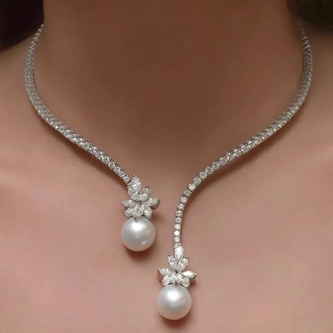 Elegantna ogrlica sa sterling srebrnim biserima