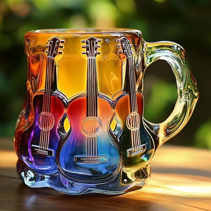 Umetnička 3D šolja sa gitarom